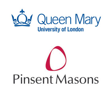 Queen Mary University of London and Pinset Masons logos
