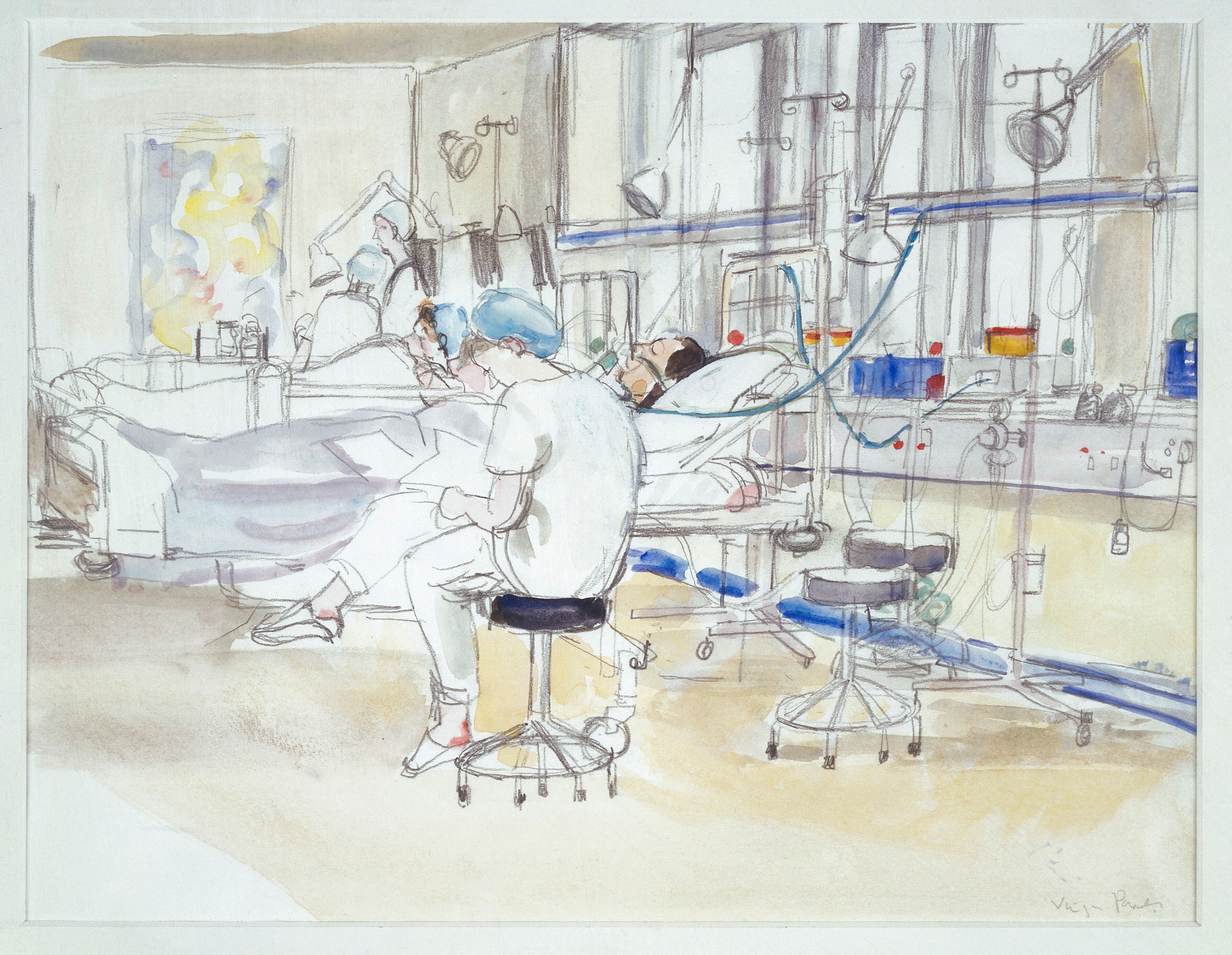 Illustration of a nurse reading