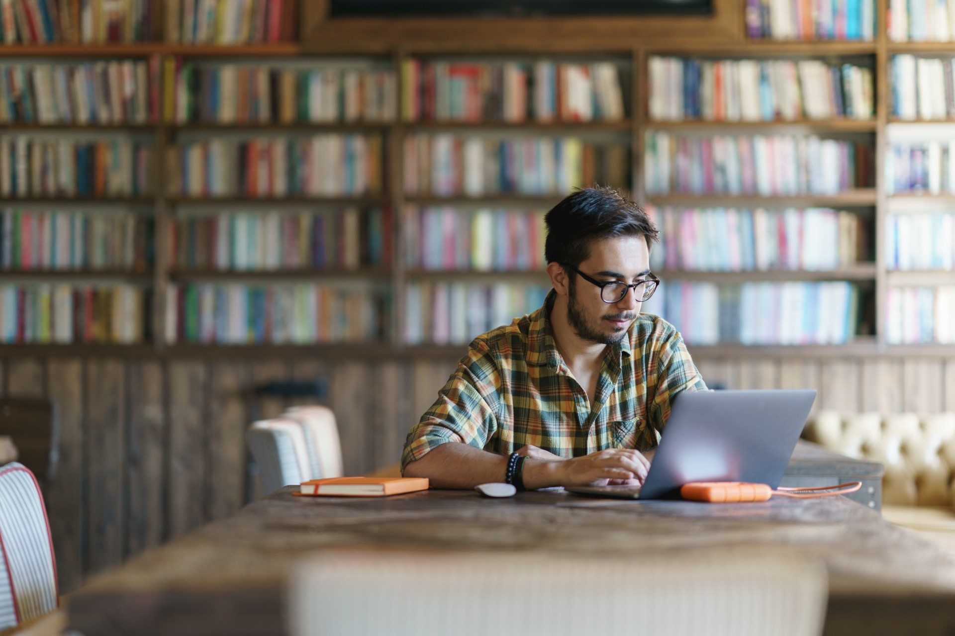 A student studying on their laptop
