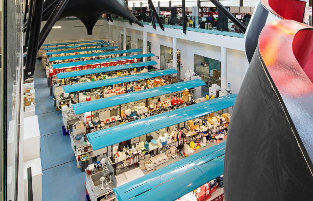 Aerial view of the Blizard Institute open-plan labs