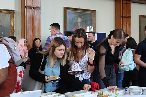 Students at the student induction event