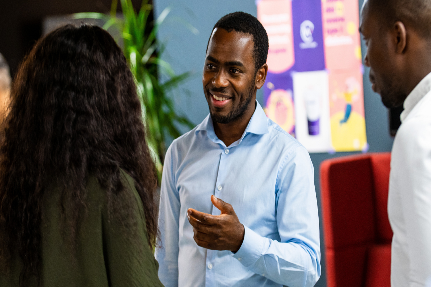 Students speaking at an event