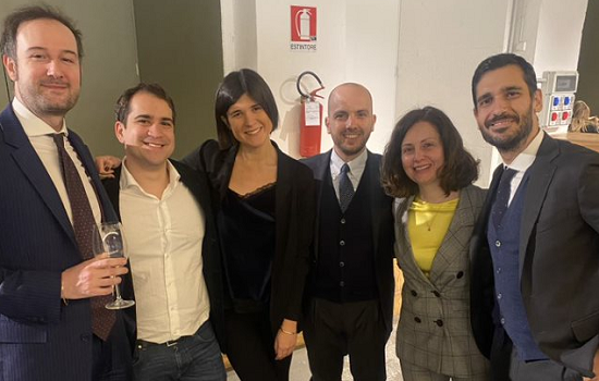 Italy Chapter launch attending alumni standing together