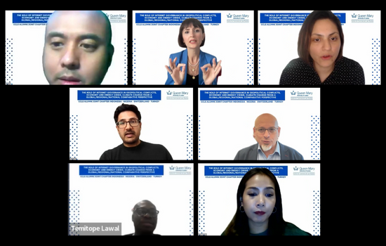 Screenshot of all of the event speakers on Zoom