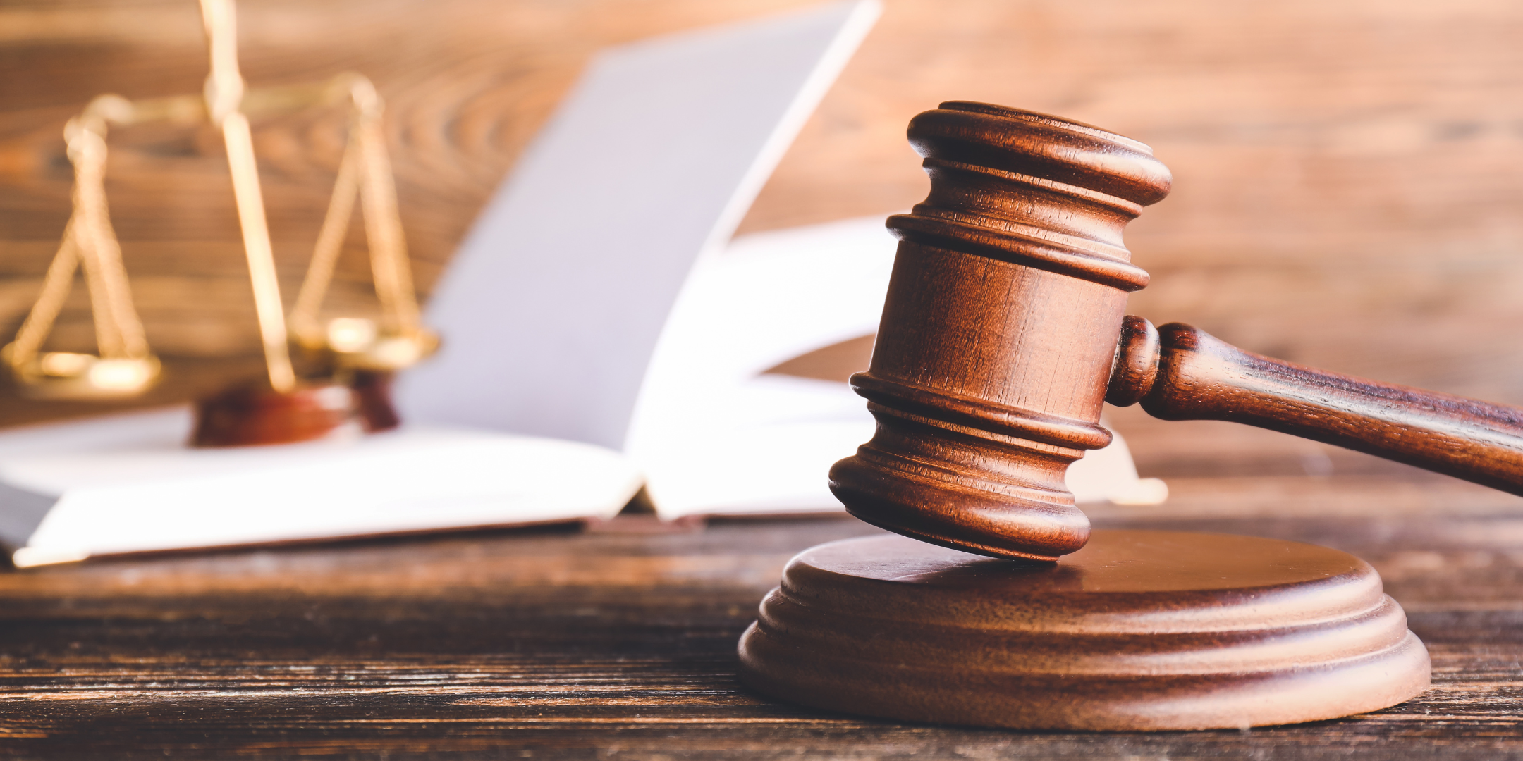 Judge hammer and scales of justice