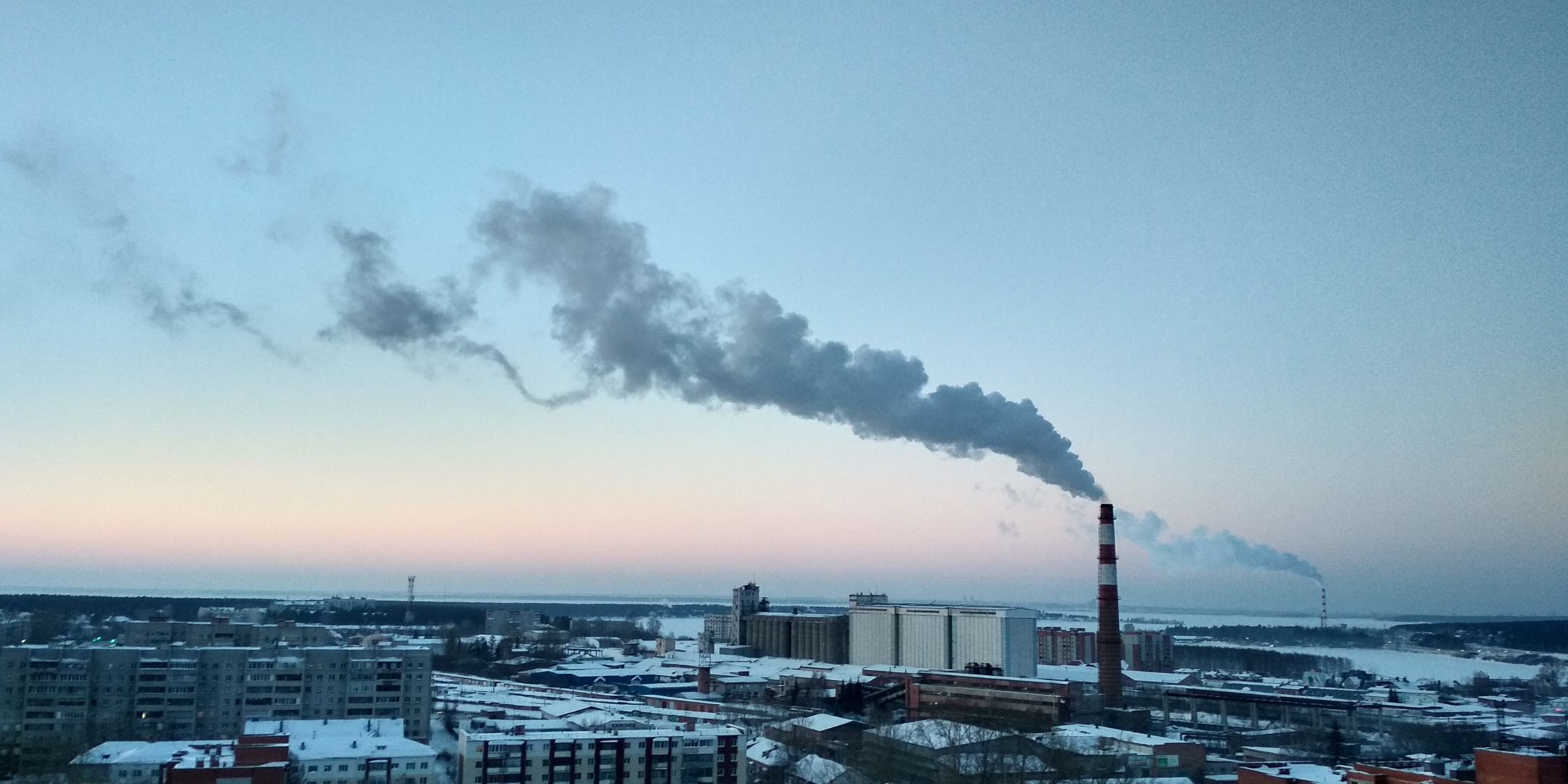 Factory blowing smoke
