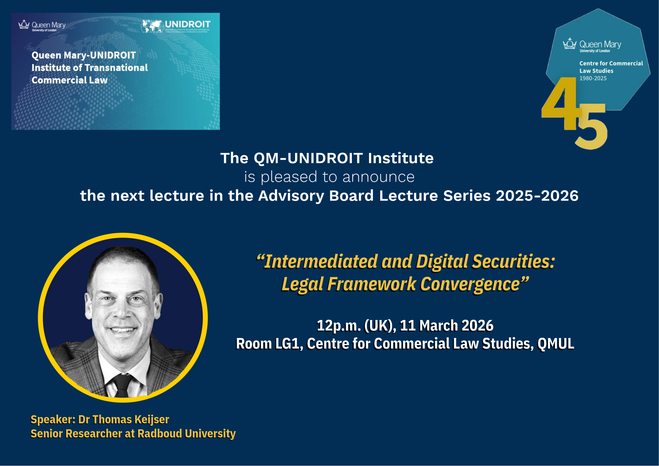 Event cover photo for Intermediated and Digital Securities: Legal Framework Convergence