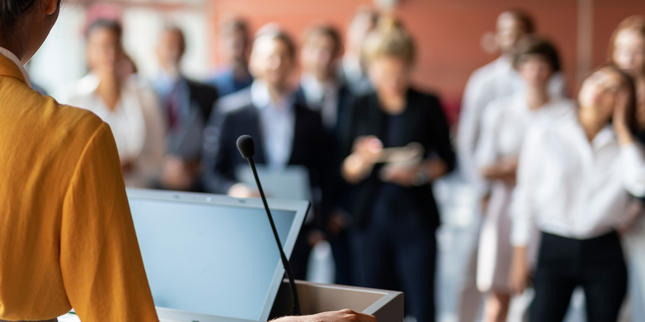 View from a podium in front of an audience