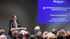 Professor Mistelis speaking at Freshfields International Arbitration event
