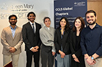 Vaibhav Gorga, Pritam Dumbré, Silvia Lamprinopoulou, Visalakshy Gupta, Ariane Fuller, Marcos Orofino standing in the reception of CCLS.