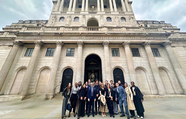 Queen Mary Banking and Finance Law LLM students outside the Bank of England.