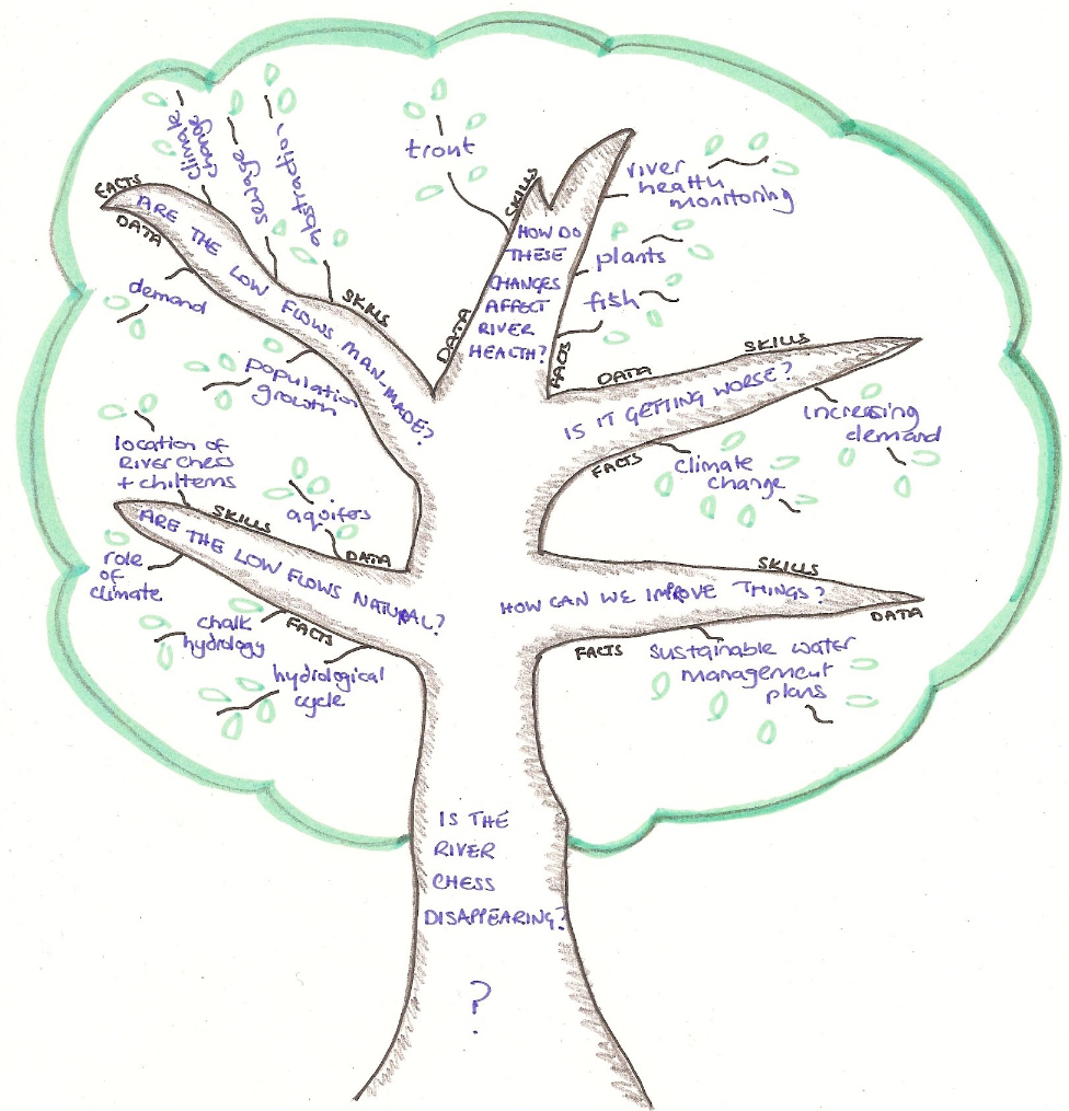 Thumbnail for a diagram showing an example of student-led questions about the River Chess.