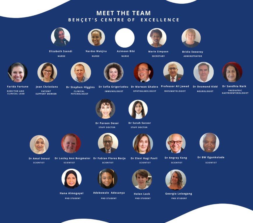 The team at the Behçet's Centre of Excellence at the Royal London Hospital