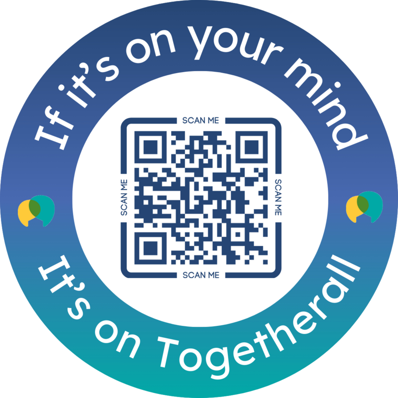 Image showing QR code to link to Togetherall sign up - same link at 