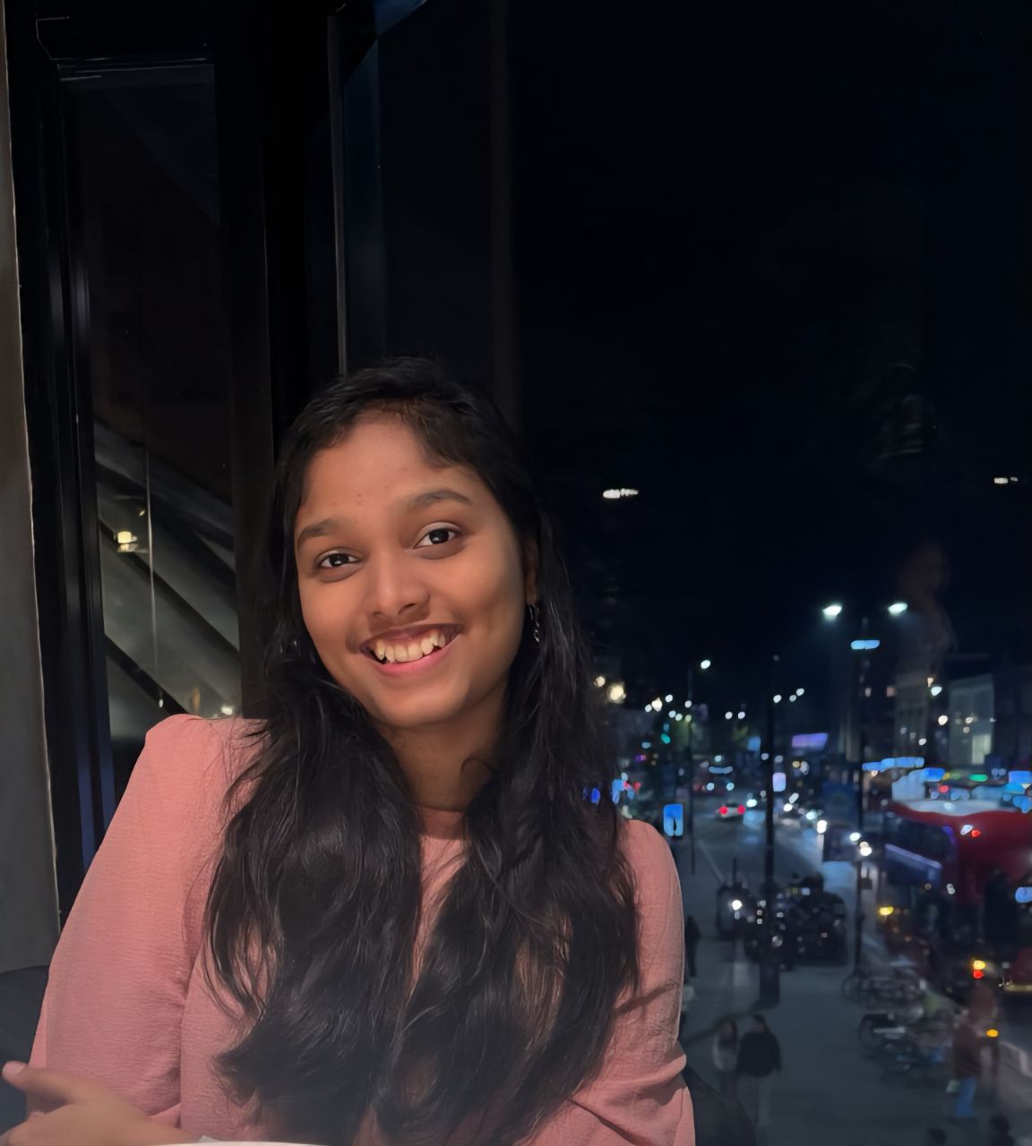 Student looking at camera smiling