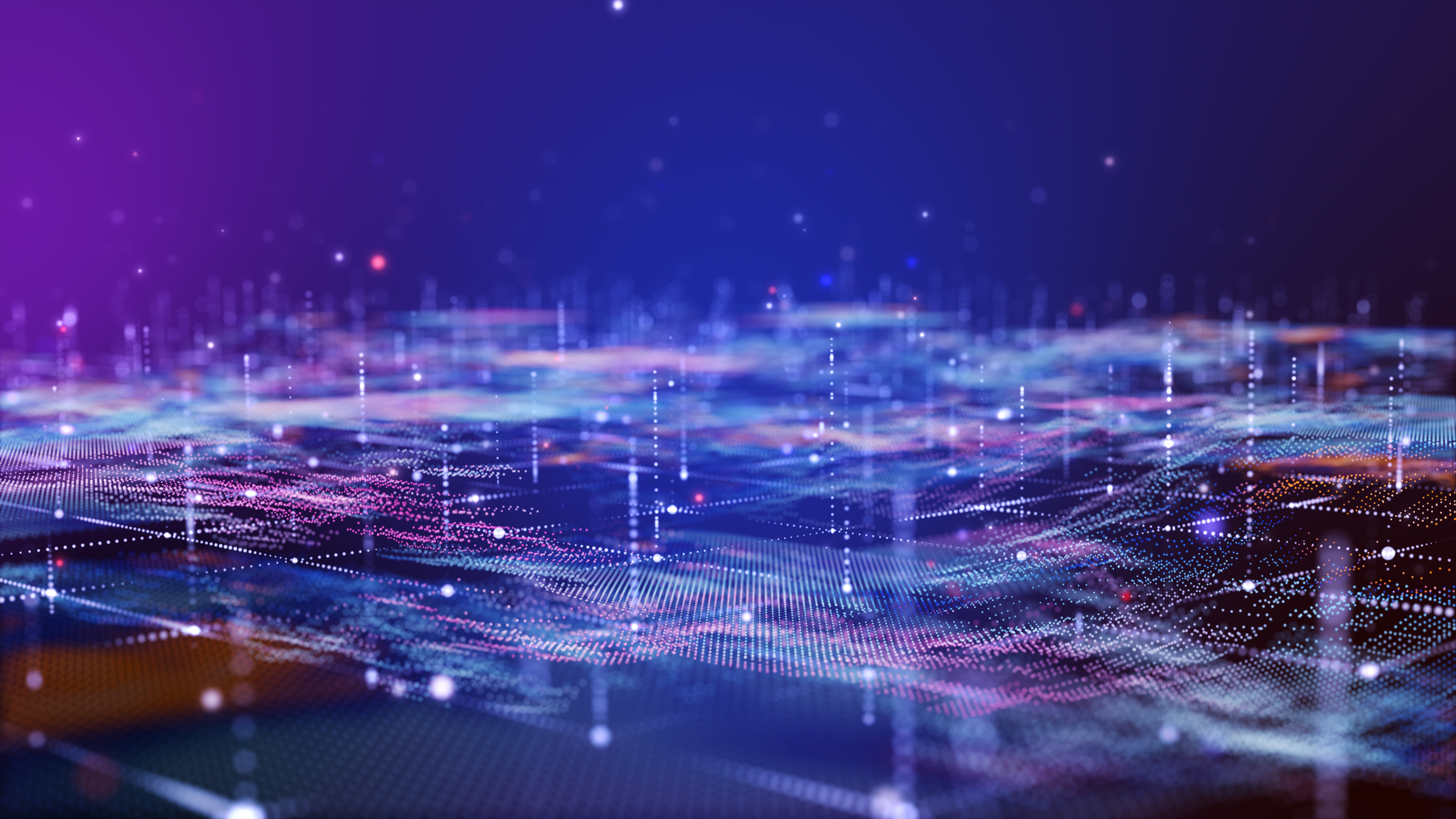 Purple waves representing artificial intelligence