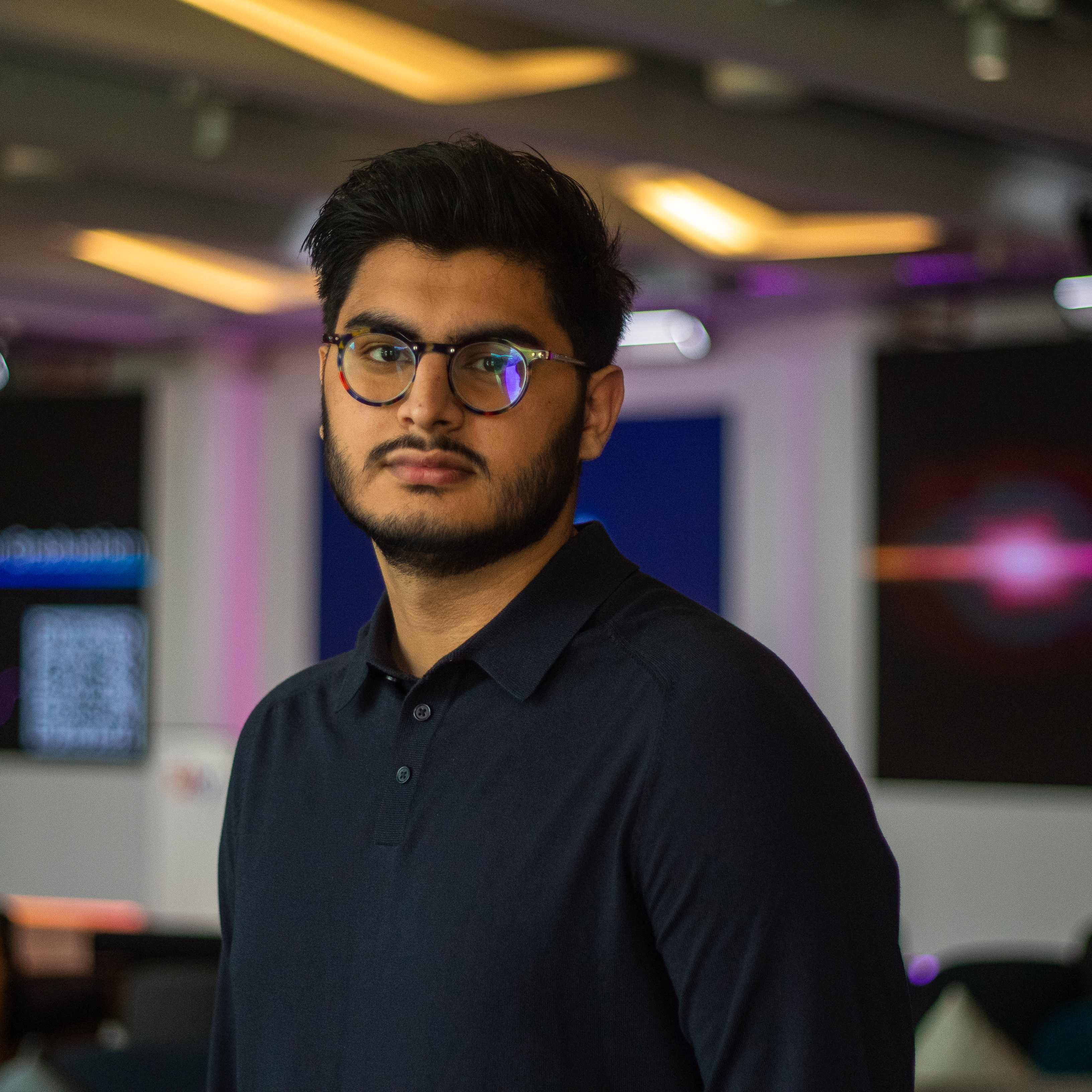 Mohammad Soleja looking at camera