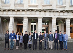 Group of people facing camera on Mile End campus