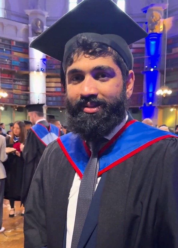 Students in graduation robe