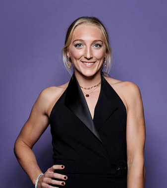 A photo of Saskia Budgett in a black dress