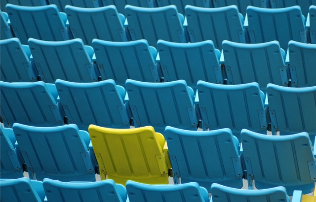 Seats in a stadium