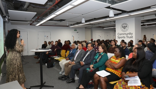 Olivia Wyatt presenting at the Hounslow Council BHM event