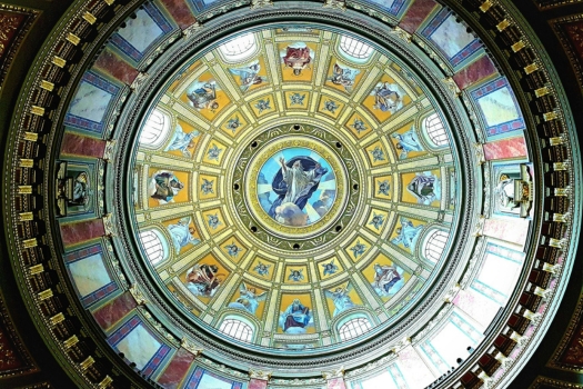 Decorative ceiling in a religious building