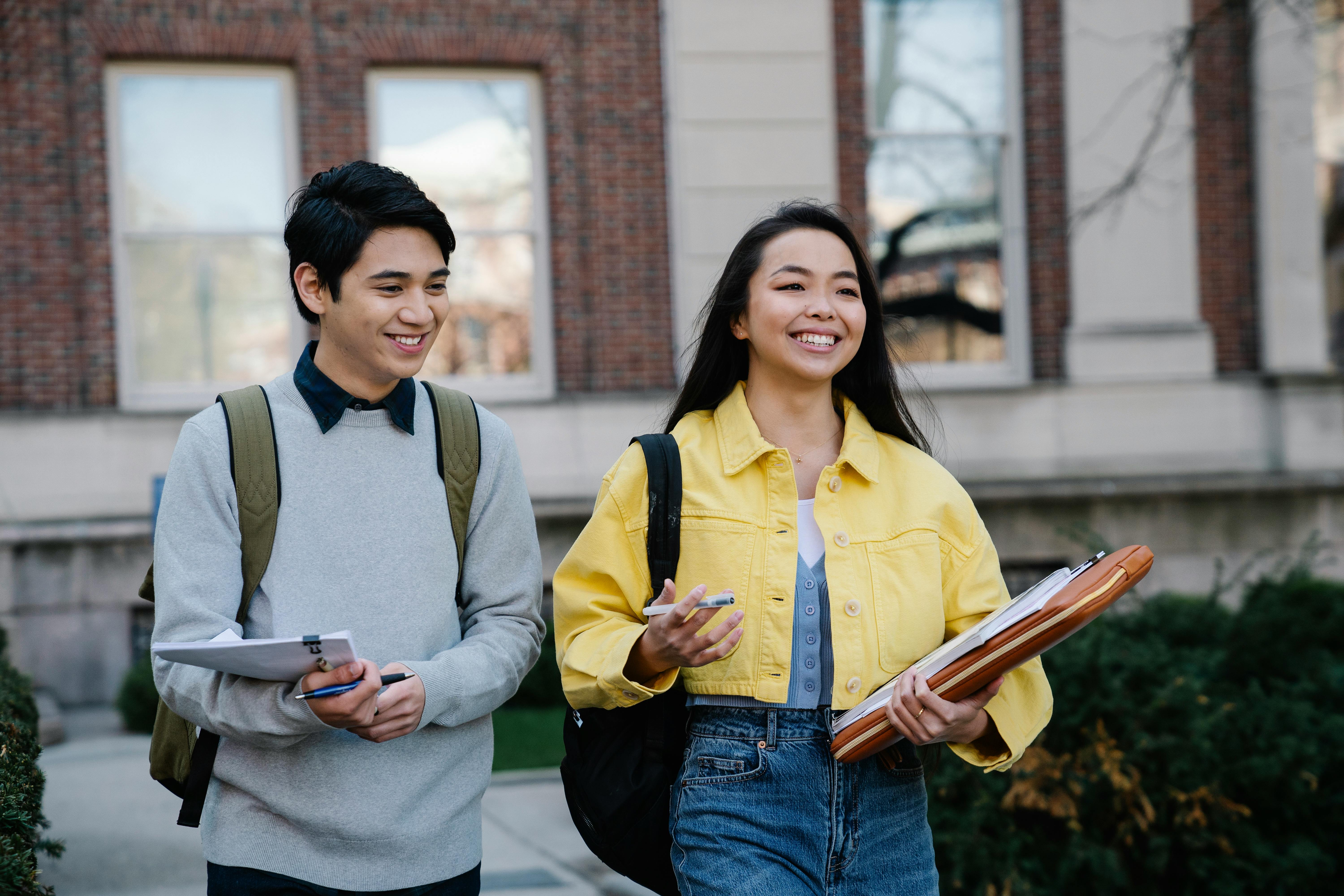 Two students walking