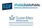 the Sovereign Debt Forum logo, next to the #PublicDebtIsPublic logo. Below these is the Centre for Commercial Law Studies logo.