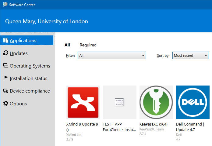 Software Centre is the standard portal for installing software via the Applications tab