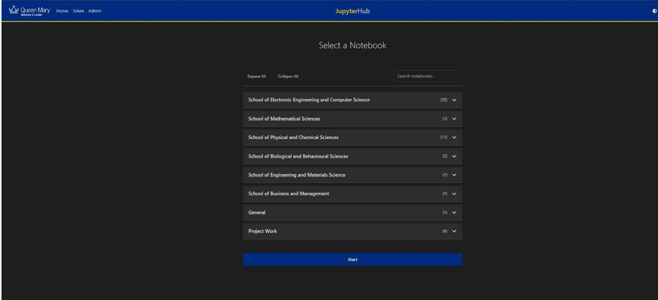 jupyter hub interface