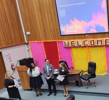 Megan Mizen and Frances Ridout delivering a workshop in HWLS, Trinidad and Tobago