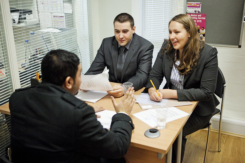 Legal Advice Centre students advising a client