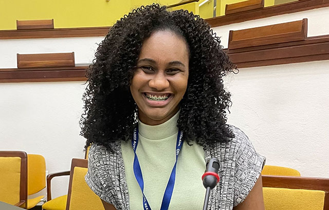 Leneka Rhoden smiling.