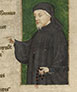 Portrait of Chaucer by Thomas Hoccleve in the Regiment of Princes (1412).