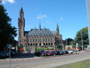 A picture of the International Criminal Court in the Hague.