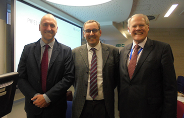 Mr Gerard Sanders, General Counsel of the Asian Infrastructure Investment Bank, Dr Gabriel Gari, Senior Lecturer in International Economic Law and Academic Director of the LLM in International Economic Law, Mr John Taylor, CCLS International Advisor and former General Counsel of the European Bank for Reconstruction and Development