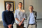 Clemens Boehncke standing between Professor Maks Del Mar and Professor Michael Lobban.