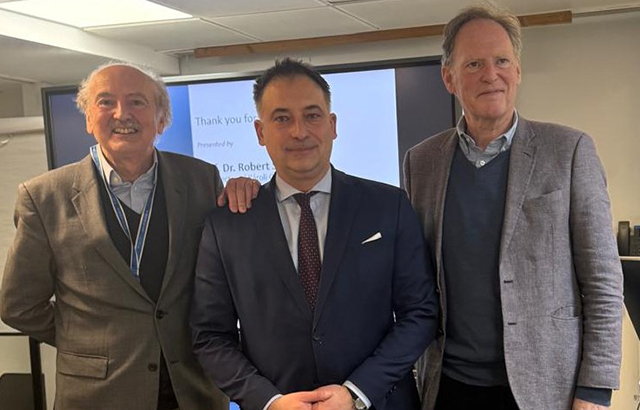 Left to right: Professor Peter Cameron, Professor Róbert Szuchy, and Professor James Dallas.