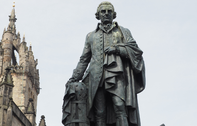 A statue of Adam Smith in Edinburgh.