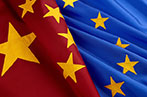 China and EU flags