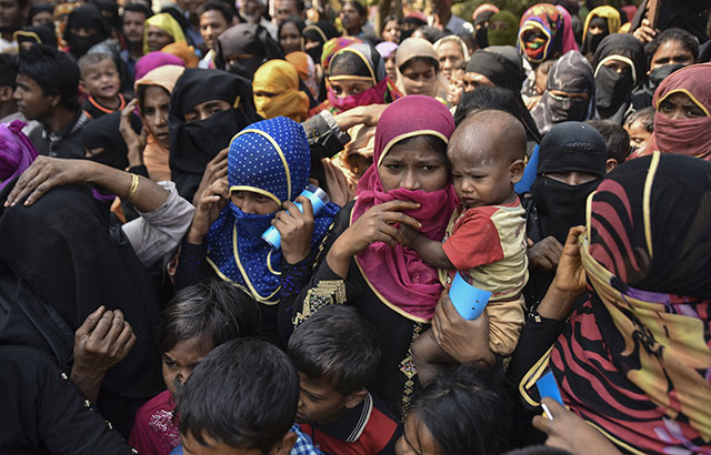 A group of Rohingyan women and children refugees.