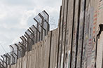 view of Israeli West Bank barrier from Bethlehem.