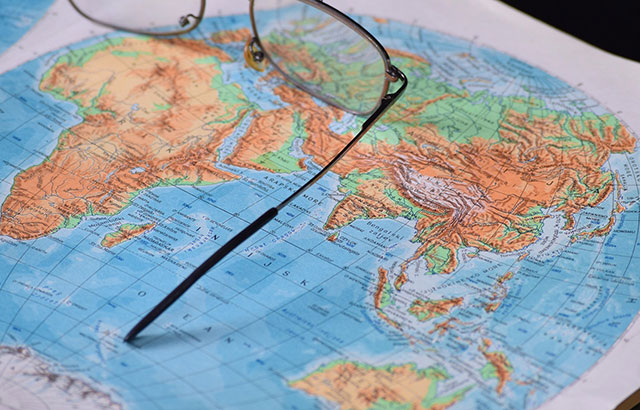 A map of the world showing Africa, India, Asia and Australia.