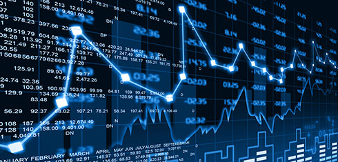 Financial chart with figures behind this