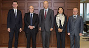 Professor Duncan Matthews (CCLS), Professor Spyros Maniatis (Director of CCLS), Francis Gurry (Director General of WIPO), Karen Lee Rata (Head of Academic Institutions and Executive Programme, WIPO Academy), Mohamed Abderraouf Bdioui (Senior Consellor, WIPO Academy)