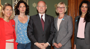 l-r: Professor Geraldine Van Bueren QC, Rowan Davies, William Hague, Anita Tiessen, Amal Alamuddin