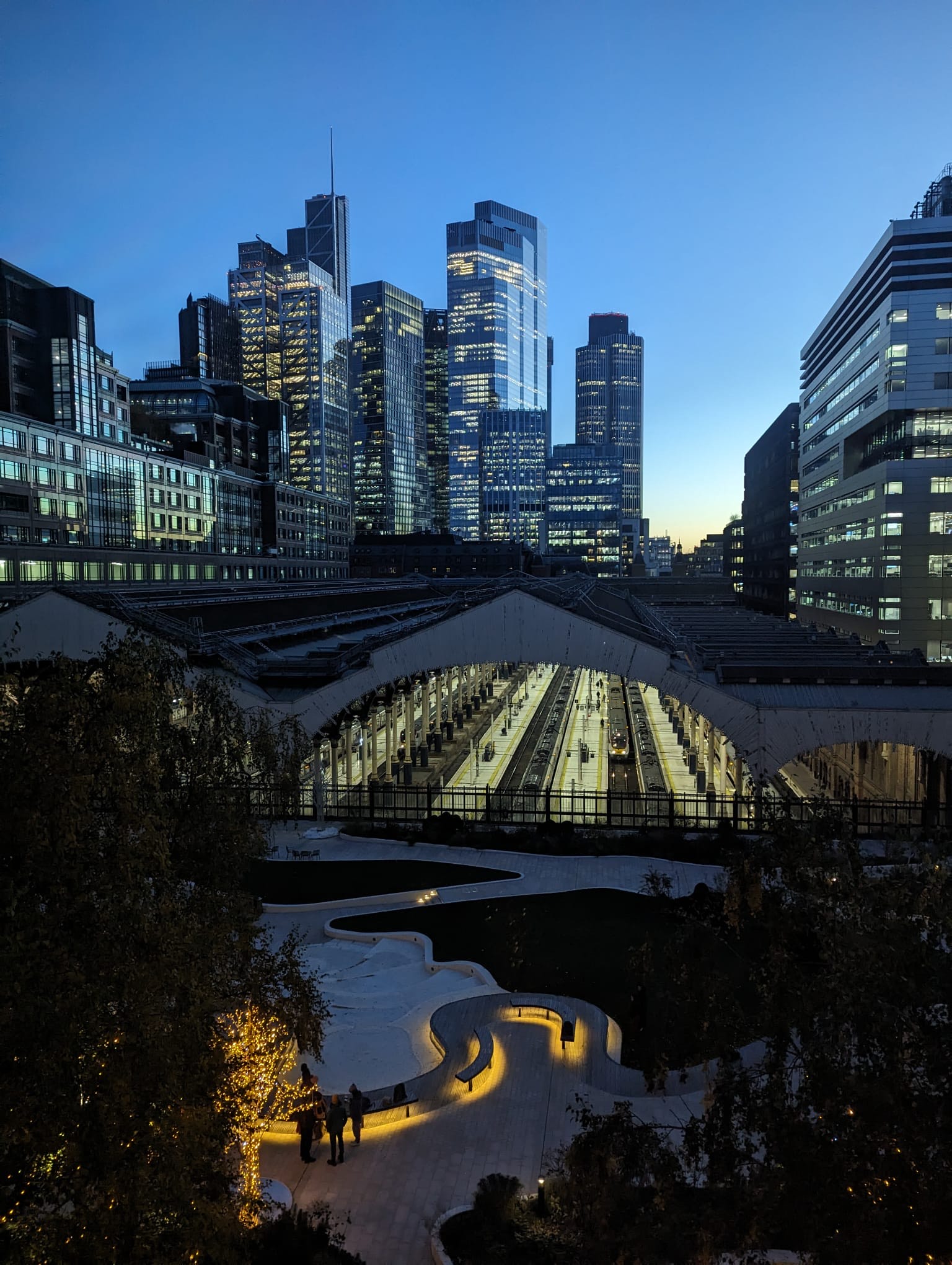 Skyscrapers in London City in the evening