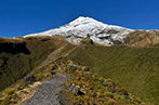 A mountain covered with snow
