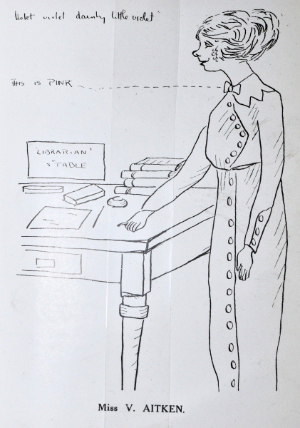Cartoon of Violet Aitken